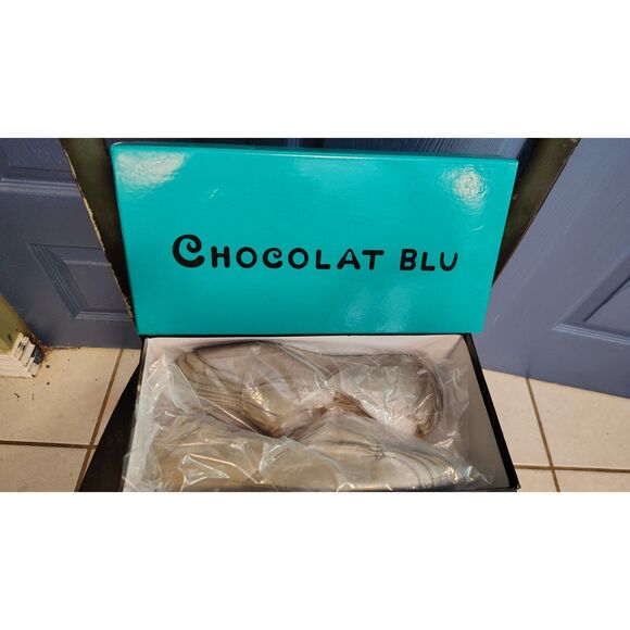 Chocolat Blu Women's Leather Gray Vic Mini Wedge Shoes Size 9 - Picture 7 of 9